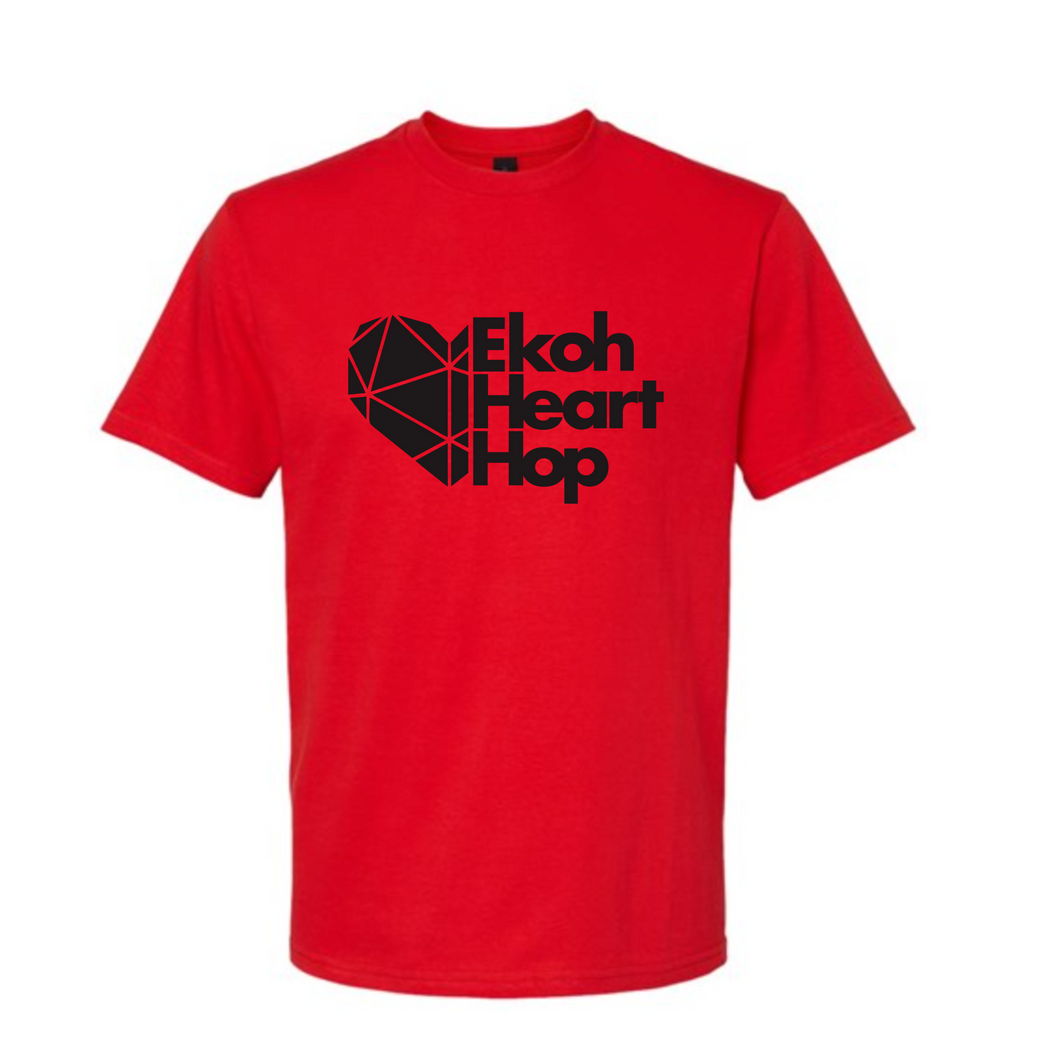 Red Geometric Heart Hop T-shirt