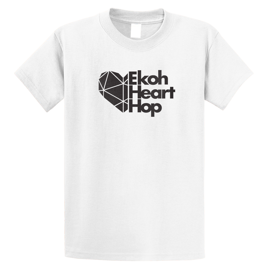 White Geometric Heart Hop T-shirt